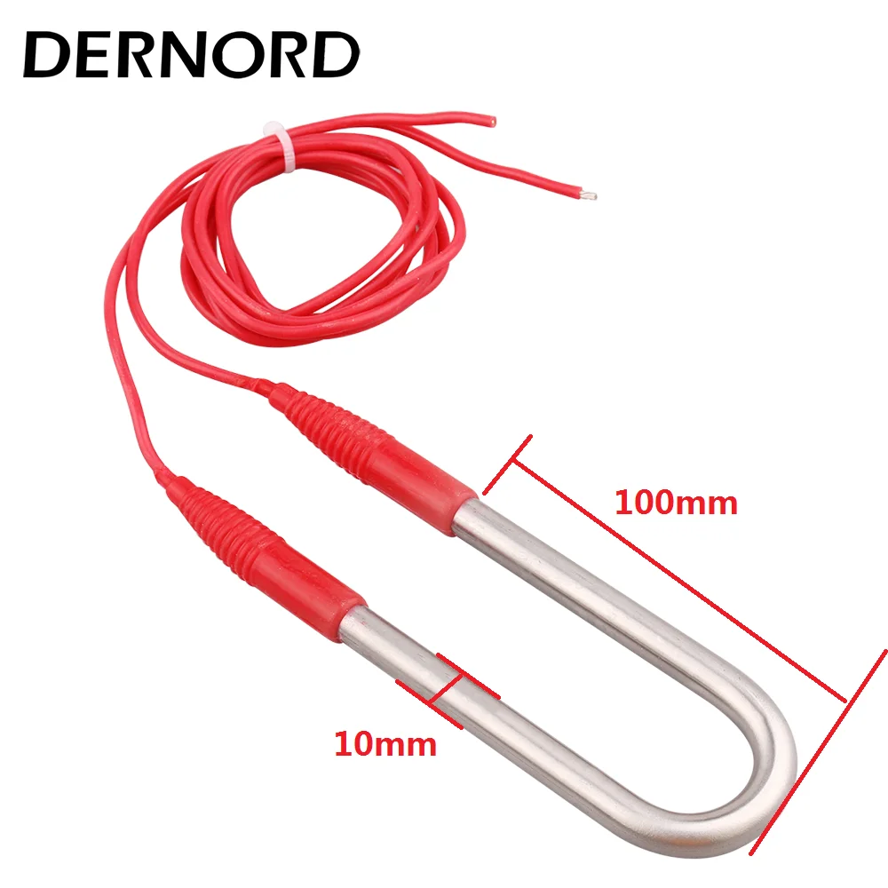 DERNORD 12v Submersible Heating Pipe for Pool Immersion Electric Tubular Heater for Water Bucket DC Heating Element 100/150/200w