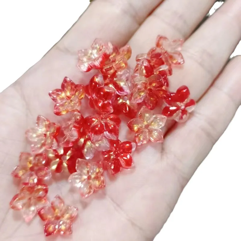 20Pcs/lot Czech Lampwork Beads Gradient Color 12MM Flower Glass Beads for Jewelry Making Handmade DIY Accessories Glaze Beads