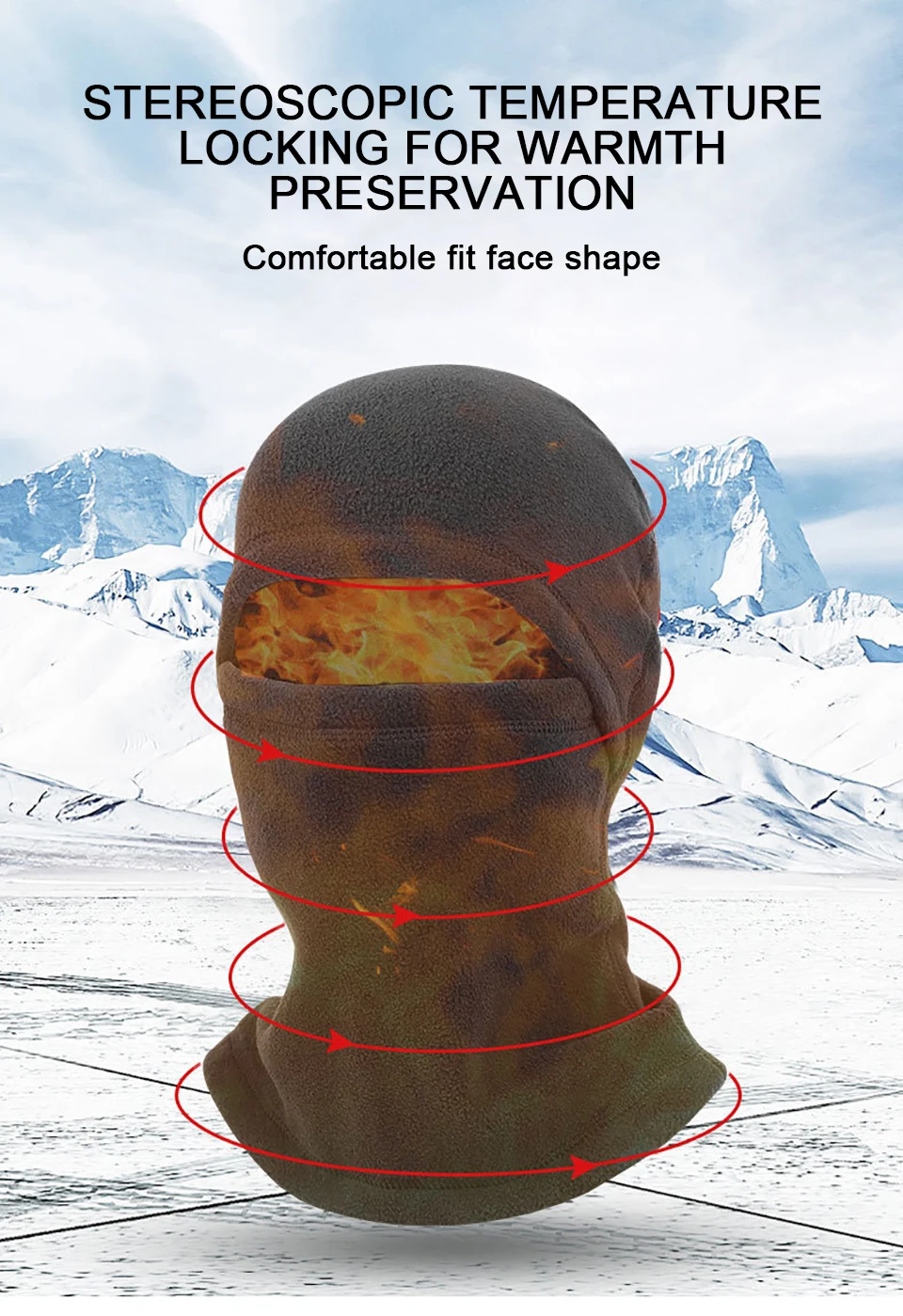 GTUBIKE Winter-Fahrradmaske, thermisch, winddicht, Sturmhaube, Skimaske, Herren und Damen, warm, Polarfleece, Outdoor-Sport, Motorrad-Gesichtsmaske – Detail 7