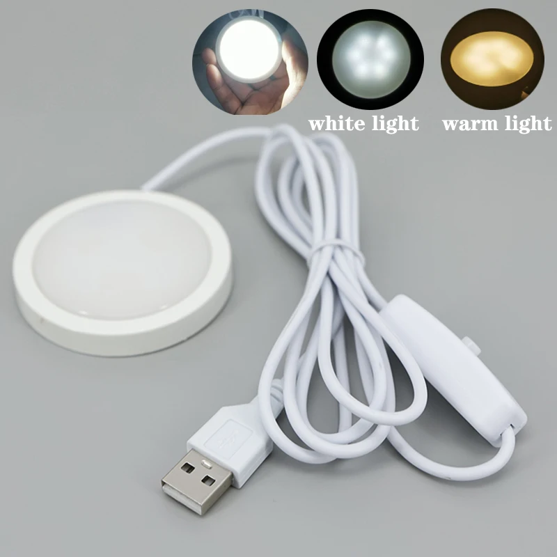 5V 3w USB Light white warm LED Under Cabinet Puck Switch Case Shelf Counter Lighting Caravan Camper Motorhome Interior Spot Lamp