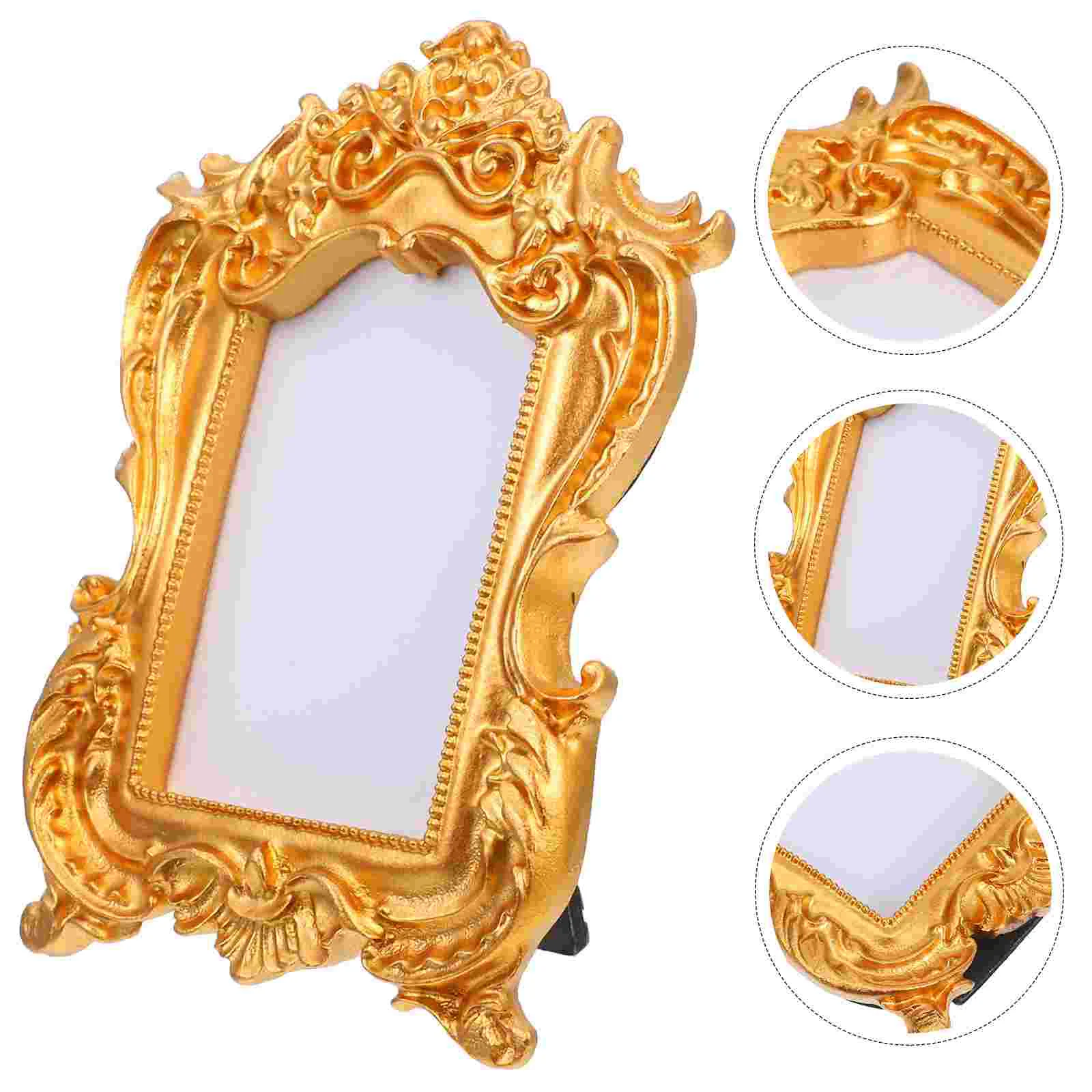 

Photo Frame Home Holder Vintage Frames Decor Gold Tabletop Display Office Desktop Picture