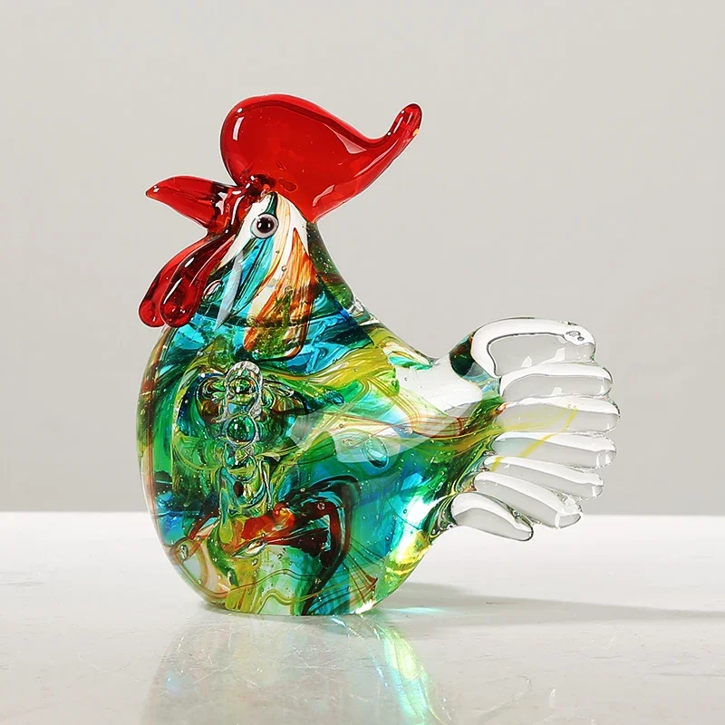 

Little rooster glazed mixed color art ornaments light luxury living room children's room