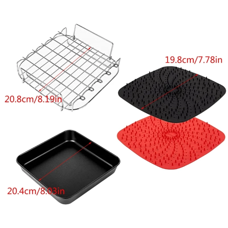 Khay chiên không khí Nồi chiên không khí Giỏ silicone Giỏ chiên không khí Phụ kiện cho 4,5-8QT