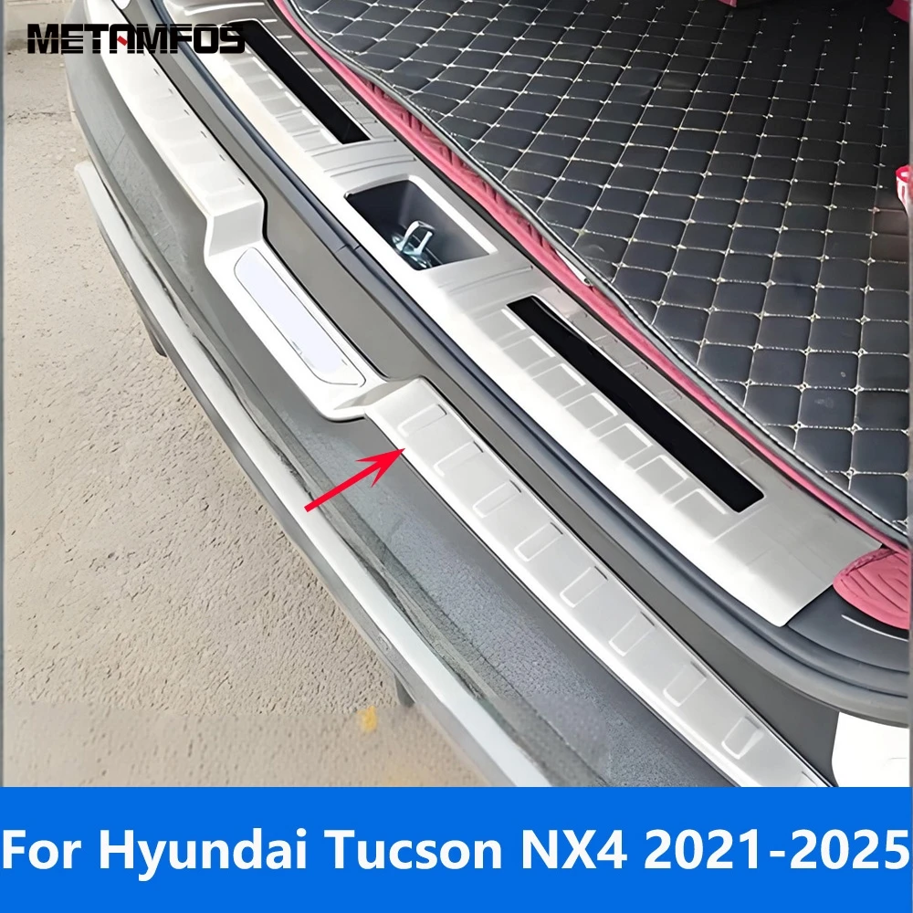 

For Hyundai Tucson NX4 2021-2024 2025 Exterior Rear Trunk Bumper Foot Plate Tailgate Door Sill Scuff Guard Plate Accessories
