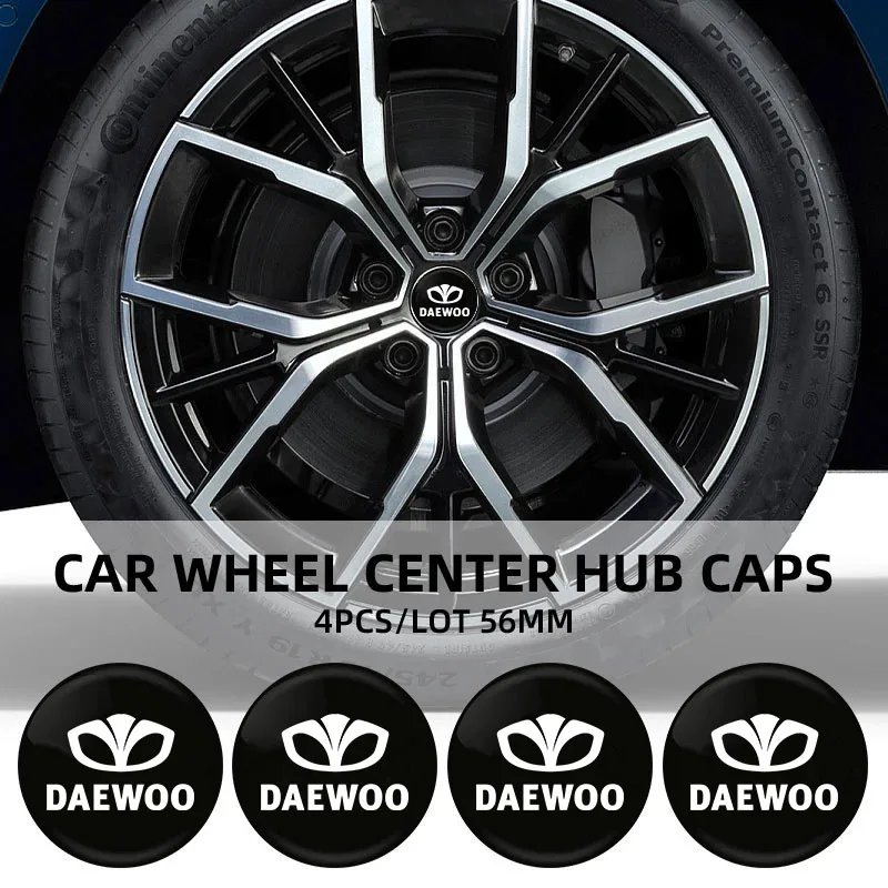 Pegatina con logotipo de cubierta central para cubo de rueda de coche, accesorios para Daewoo Kalos Lanos Nexia Matiz Nubira Espero Gentra T250 Aveo Damas LABO