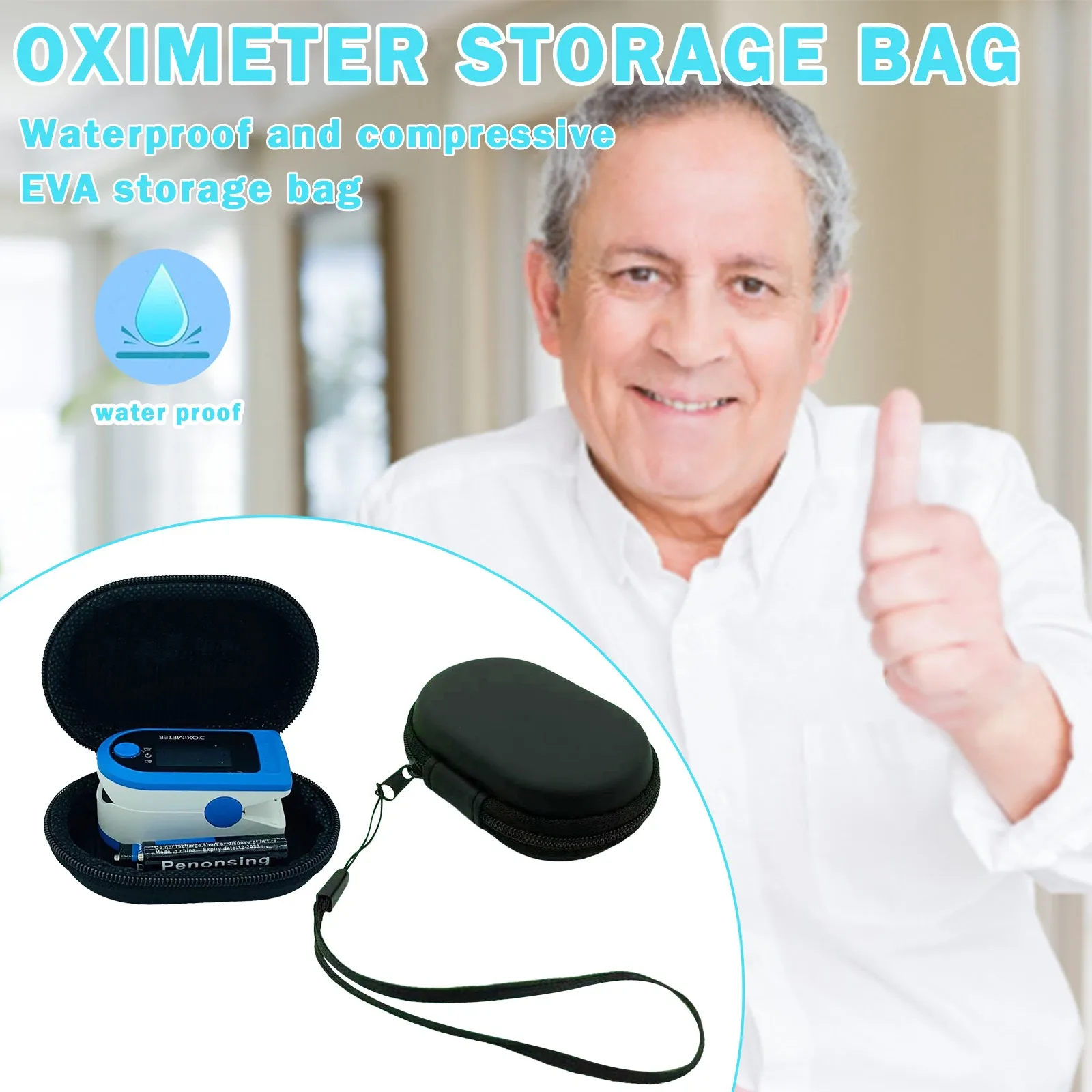 Household Home Oximeter Storage Bag Finger Pressure Cover Storage Organizers Easy To Carry Items Housewear