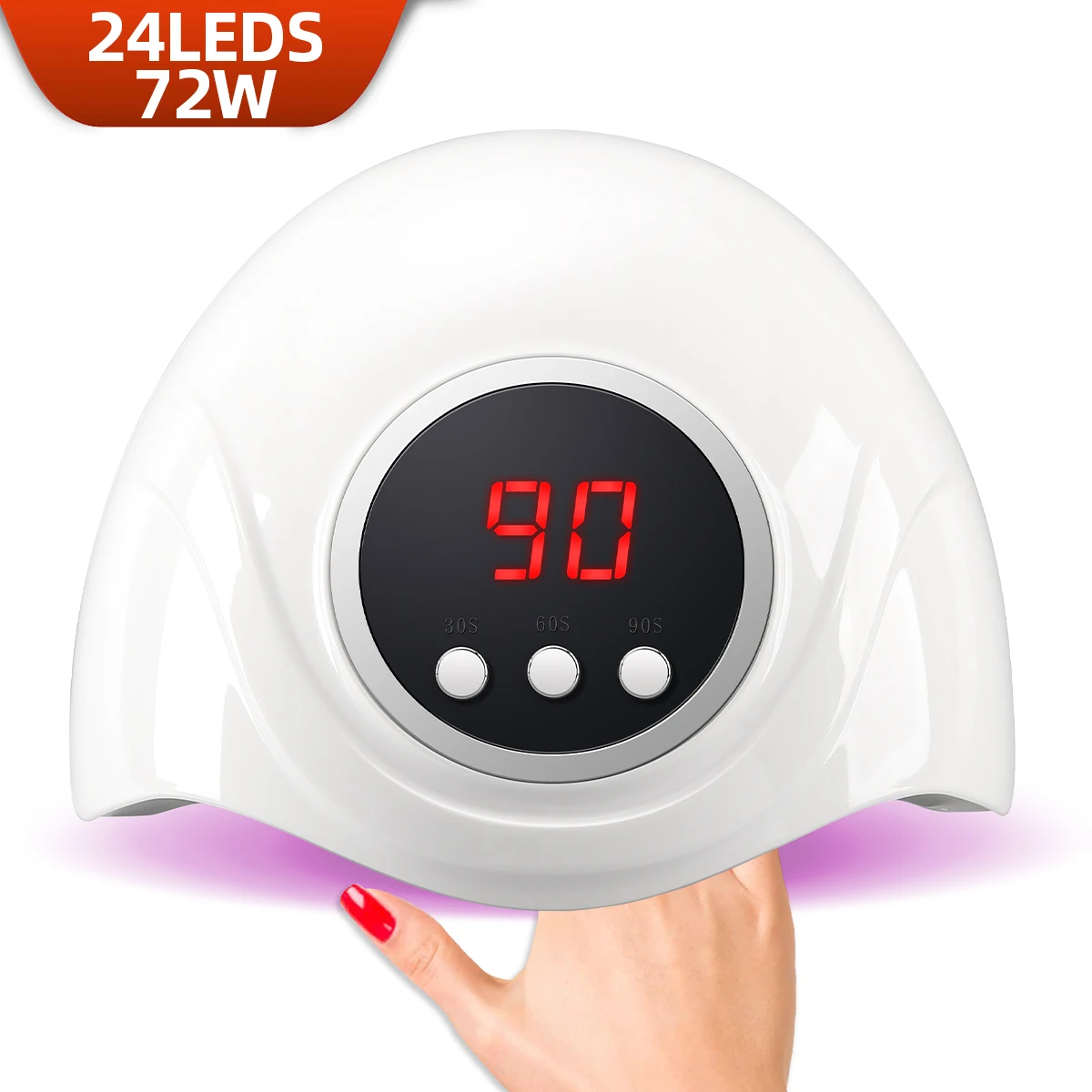 72W Professional UV LED Nail Dryer With Motion Sensing 24LEDS Nail Drying Lamp For Curing All Gel Nail Polish Manicure Tools