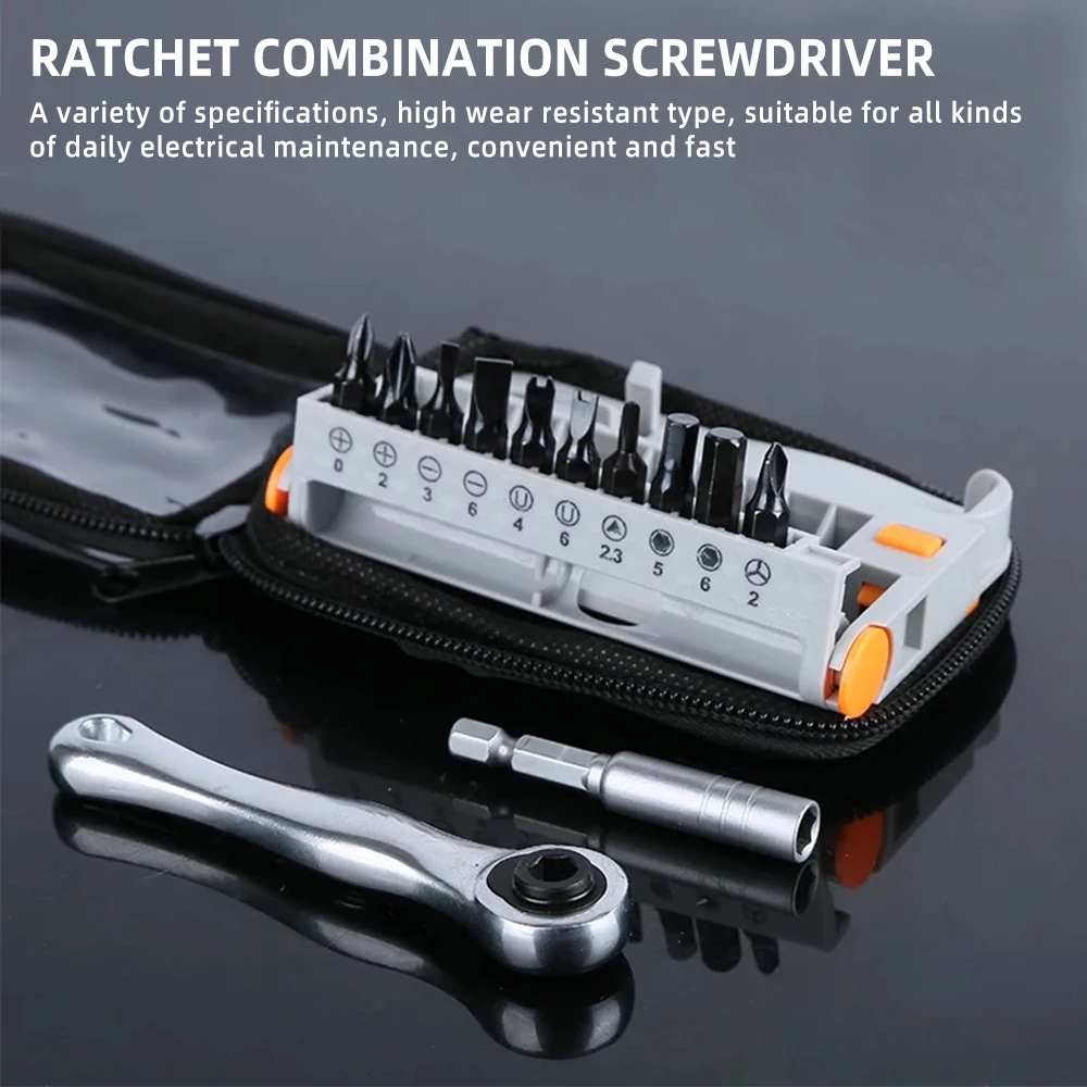 Mini Hardware Two-way Ratchet Wrench Special-shaped Screwdriver Set Portable Tool Set Cross Screwdriver General Repair Tool