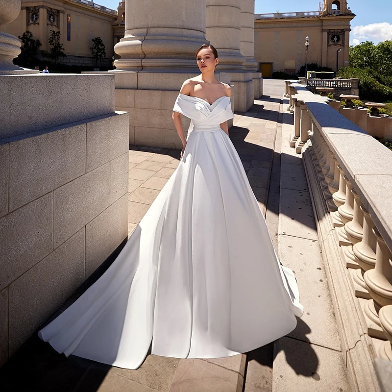 

Eightree 2026 A-Line Wedding Dresses Sweetheart Off The Shoulder Corset Bridal Dress Formal Wedding Ball Prom Gowns Customized