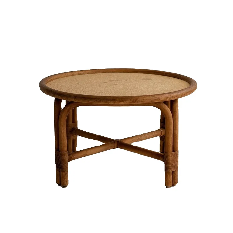 LH retro rattan coffee table wabi silent wind simple small apartment tea table B & B medieval small round table