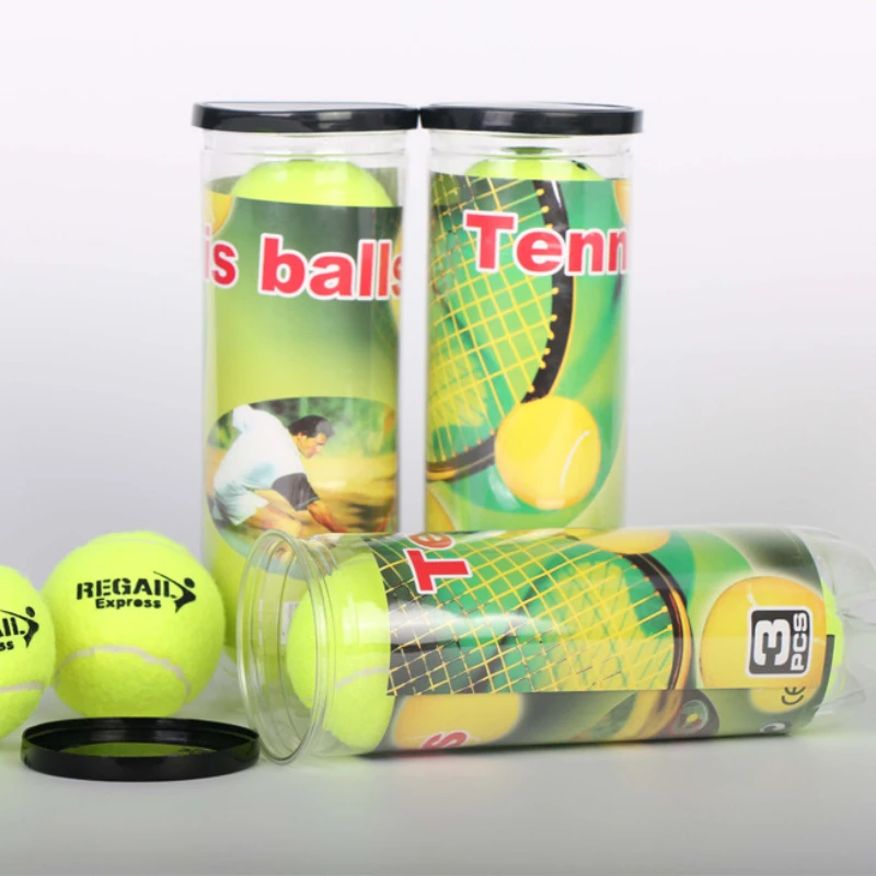 Regail 3Pcs/ Lot Tennis Balls High Rebounce Tennis Training Cricket Ball Sports Accessories Practice Hit Tennis Trainer