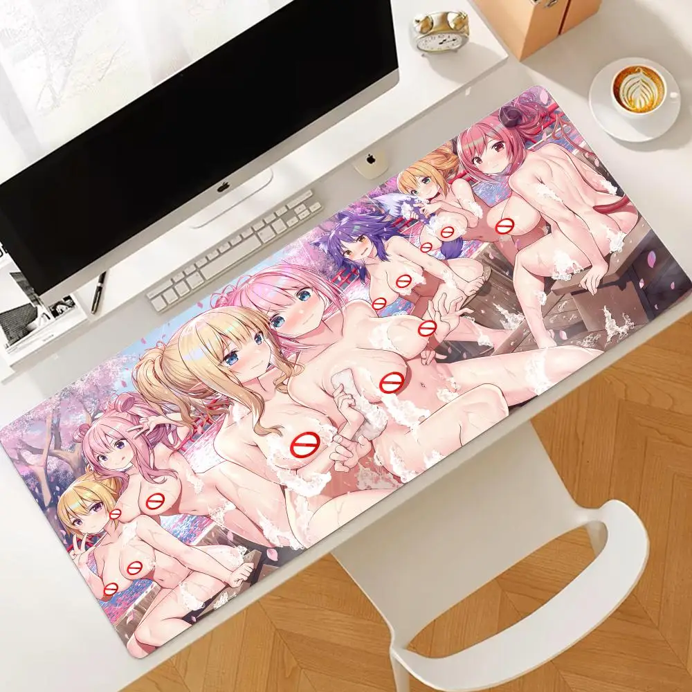 

Sexy Anime Blonde Hair Girl Mouse Pad Big Boobs HD Anime Mouse Mat Hentai Rubber Mousepad Large Play Rug Cute Girl Desk Mat