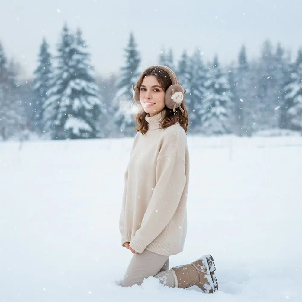 Портативные наушники с героями мультфильмов, разноцветные грелки для ушей, сохраняющие тепло, приятные для кожи наушники для защиты ушей, уличные наушники