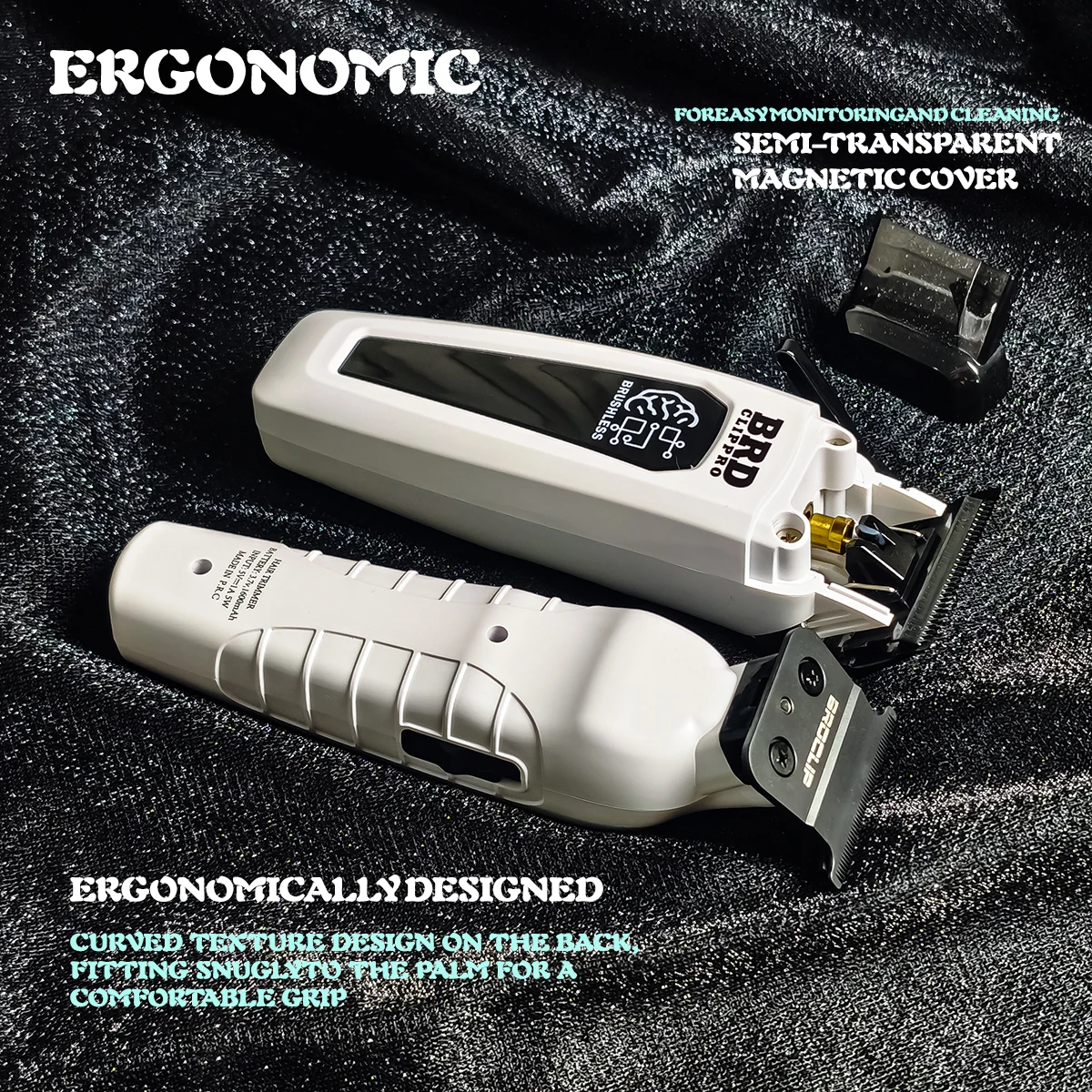 BRDCLIP Barber Trimmer 7500 RPM brushless motor magnetic suction quick disassembly gradient design contour trimming function