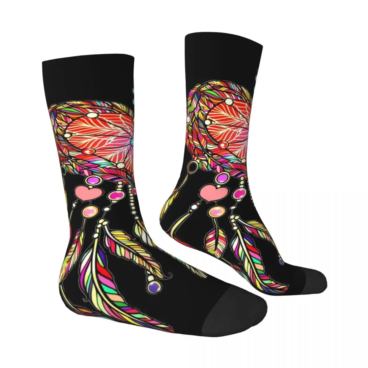 Dream Catcher Socks Colorful Heart Modern Stockings Girls High Quality Outdoor Socks Autumn Graphic Non-Slip Socks