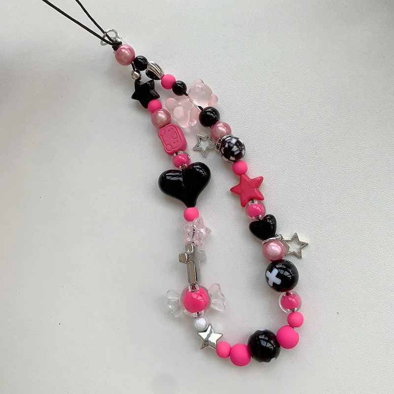 الهاتف المحمول سلسلة معلقة نمط حلو ورائع مطرز حالة الهاتف المحمول الحبل المفاتيح سلسلة معلقة مناسبة آيفون