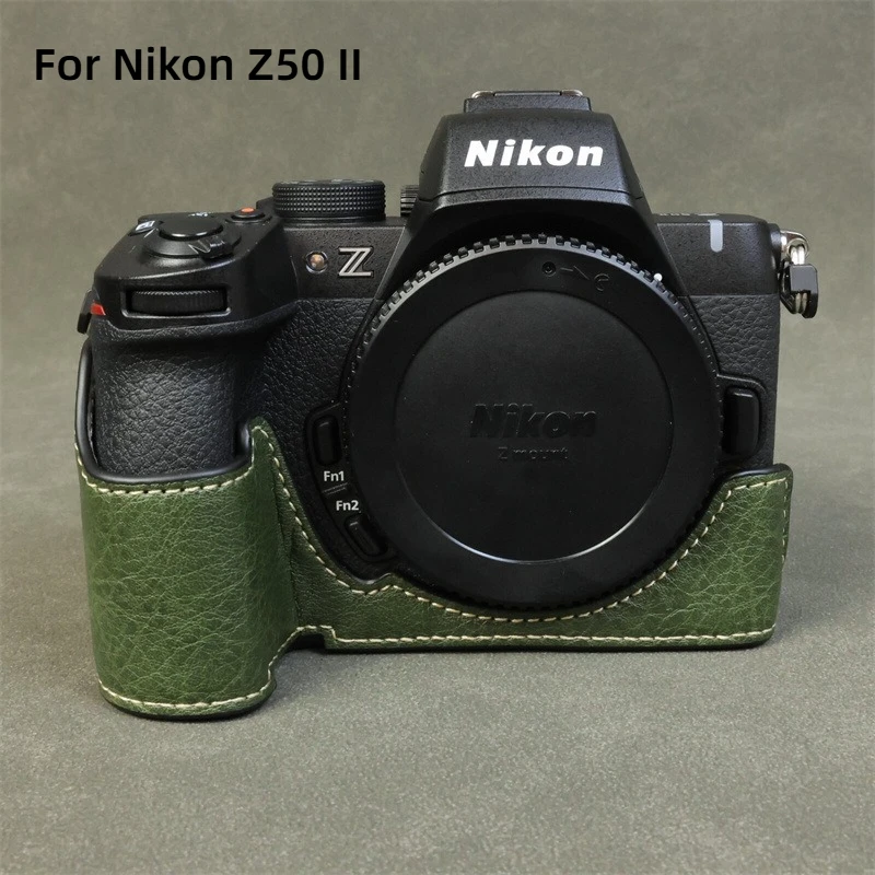 

For Nikon Z50II Camera Bag PU Leather Case Z50 2 Protective Base Mount Half Cases Anti-slip Grip Handle Retro Cover Accessories