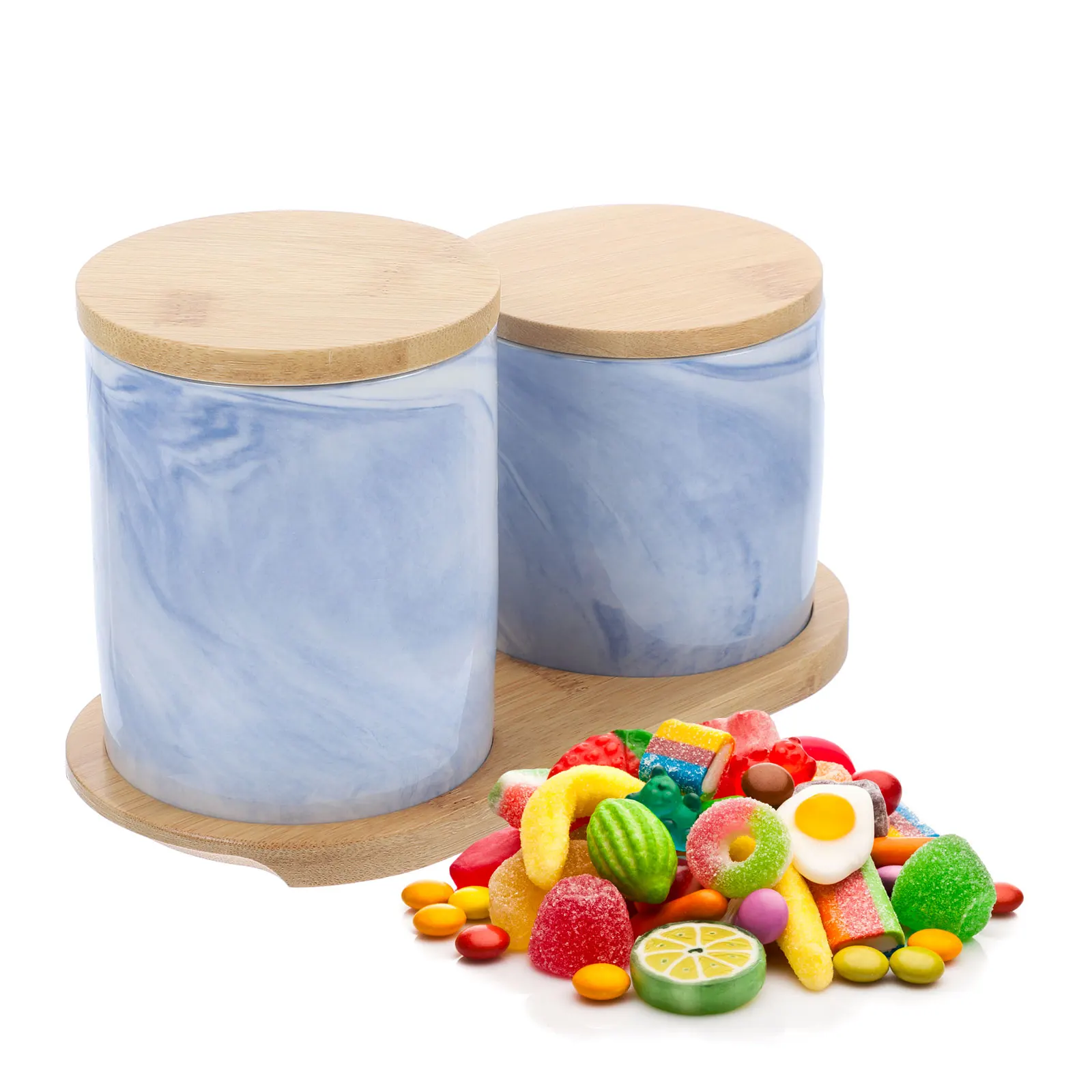 

1 set Marble Airtight Ceramic Kitchen Storage Containers Kitchen Airtight Tea Can Pink Food Fresh Dry Home Supplies Candy Box