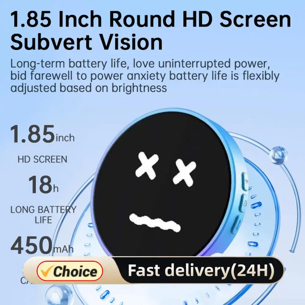 

IPS BT5.4 Electronic Anime E-Badge Dynamic GIF/Video Display Gradient Color for Comic Con/Concert Daily Stylish Decoration