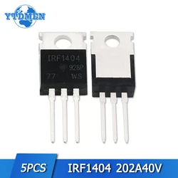 5 pçs irf1404 transistor 1404 irf1404pbf to220 mosfet mosft fets 40v 202a a-220 transistores de efeito de campo conjunto ic