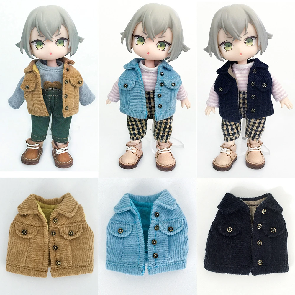 New Ob11 Doll Pure Cotton Waistcoat Handmade Doll Clothes Vest For Nendoroids, Obitsu Molly Dolls, Gsc, YMY, 1/8 1/12bjd Doll