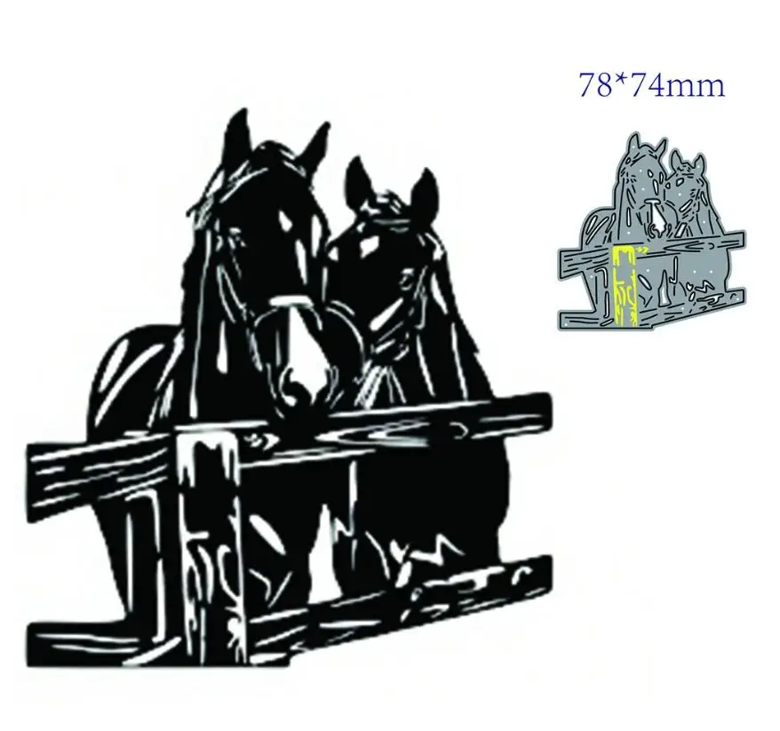 

Horse metal cutting dies Scrapbooking decoration paper craft knife mould blade punch template Embossing stencils 1pcs