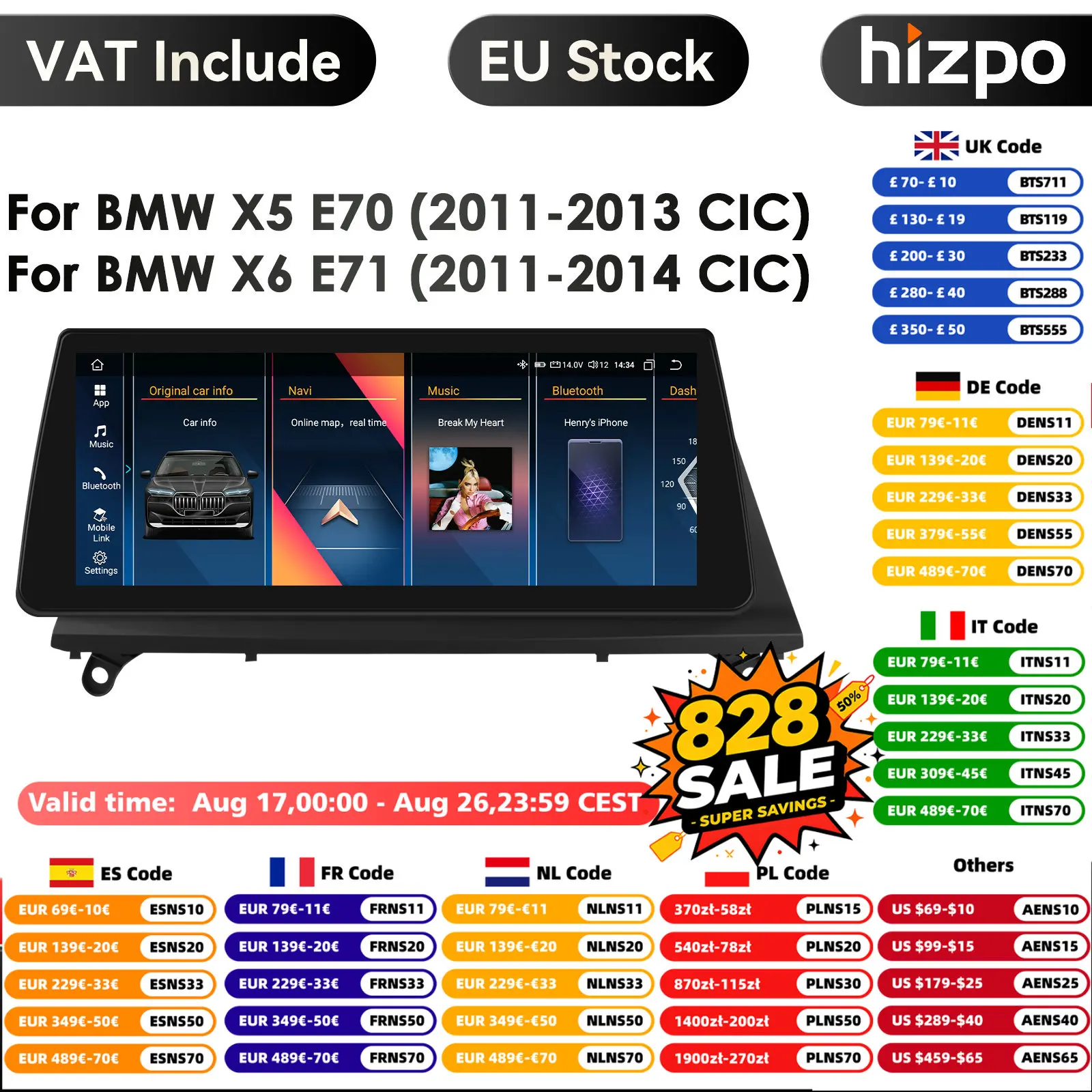 Ai intelligenter player 2 din android autoradio multimedia video player für bmw x5 e70 x6 e71 ccc cic gps navi carplay auto 4g rds