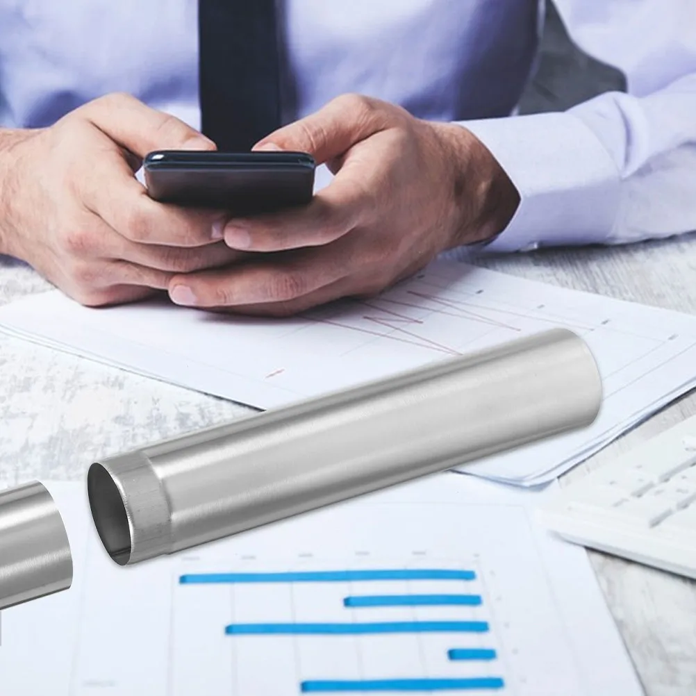 

Stainless Steel Vintage Certificate Tube Household Diploma Storage Tube Decorative Document Protector Scroll Holder