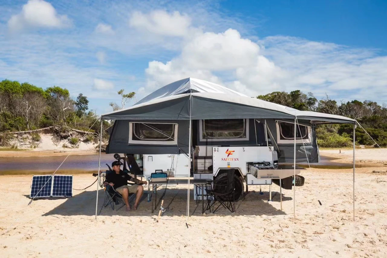 Hors route remorque Camping caravane avec tente voiture habitable Camping caravane caravane