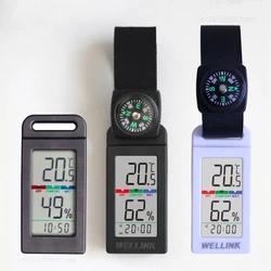 Mini Thermometer Outdoor Temperature and Humidity Meter Camping Mountaineering Vehicle Sensor LCD Indoor Temperature Tool