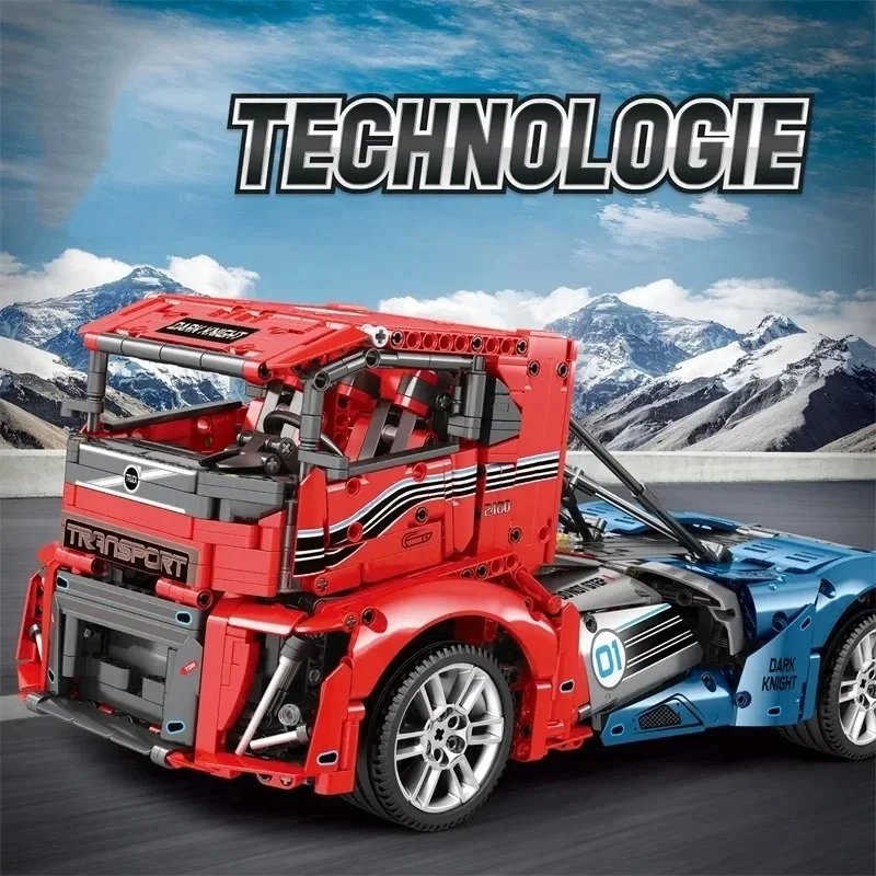 Volvo Iron Knight Truck-bouwstenen - op afstand bestuurbaar technisch techniekmodel, nauwkeurig vervaardigde puzzel in LEGO-stijl voor