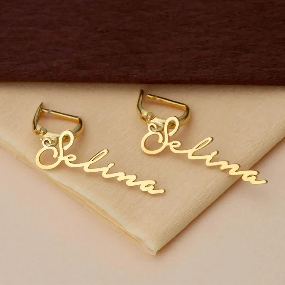 Customized Stainless Steel High-End Name Earrings With Unique Earring Temperament And Style As Gifts For Wives And Girlfriends