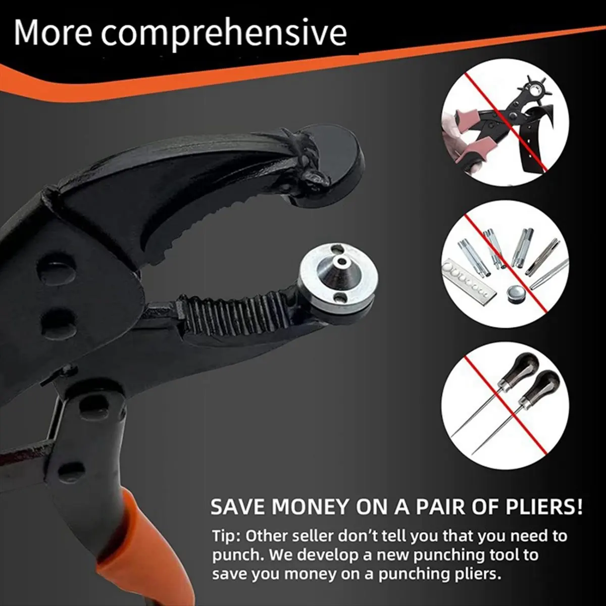 

ABYA: Профессиональные плоскогубцы для кнопок с регулировкой, с тремя насадками для кожи и шитья