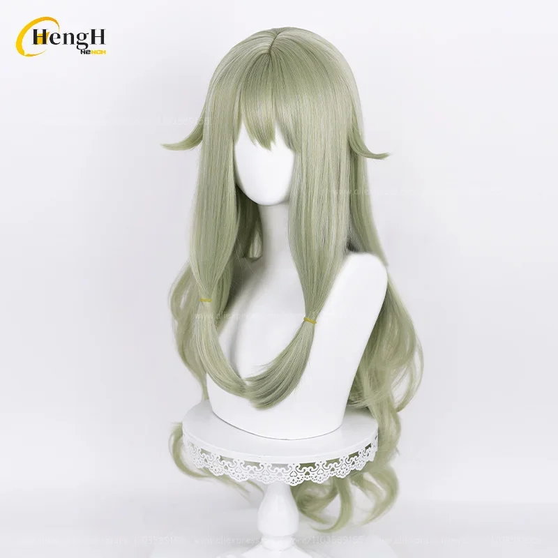 Em estoque kusanagi nene cabelo sintético anime longo 80cm dousha verde ondulado cabelo resistente ao calor dia das bruxas mulher cosplay perucas