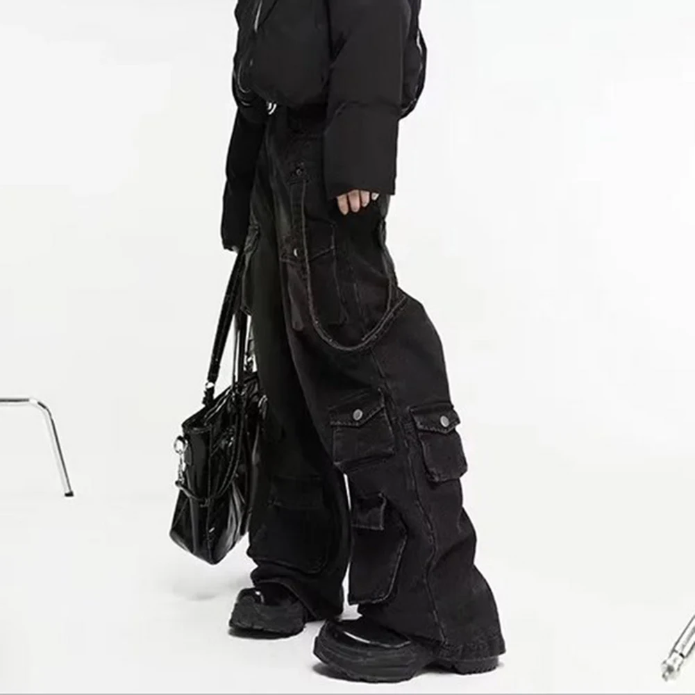 

Autumn Spring Men Pants Daily Holiday Baggy Cargo Jeans Casual Fashion Loose Pants Men Multiple Solid Color Straight