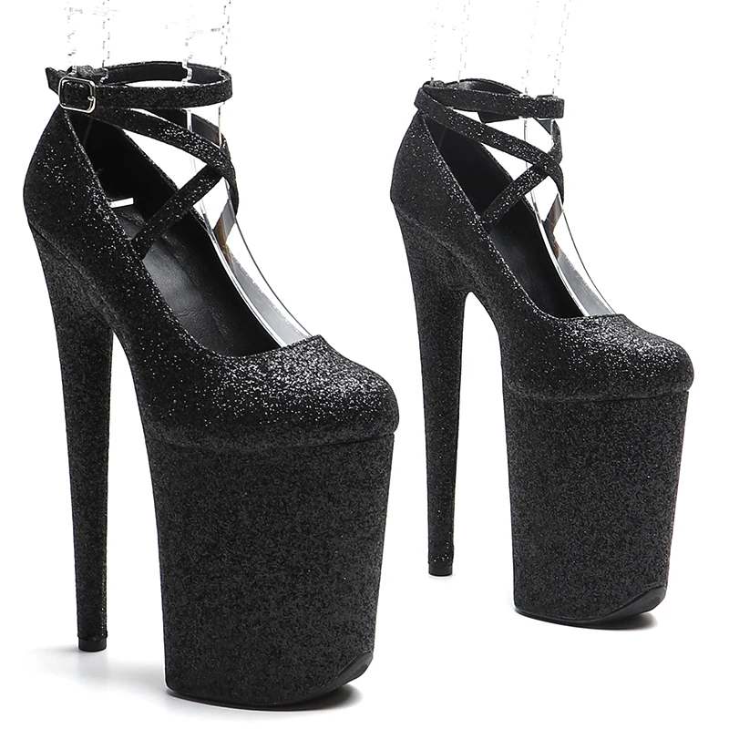 Leecabe 23CM/9inches Glitter upper fashion trend exotic Platform Sexy High Heels stripper heel Pole Dance shoes