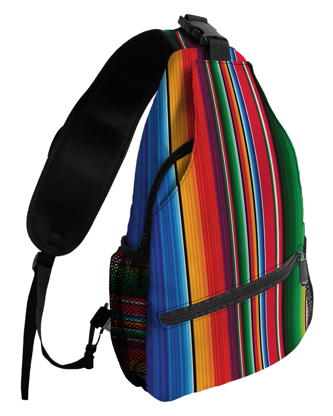 

Colorful Mexican Stripes Chest Bags For Women Men Waterproof Messenger Bags Female Travel Sport One Shoulder Crossbody Bag