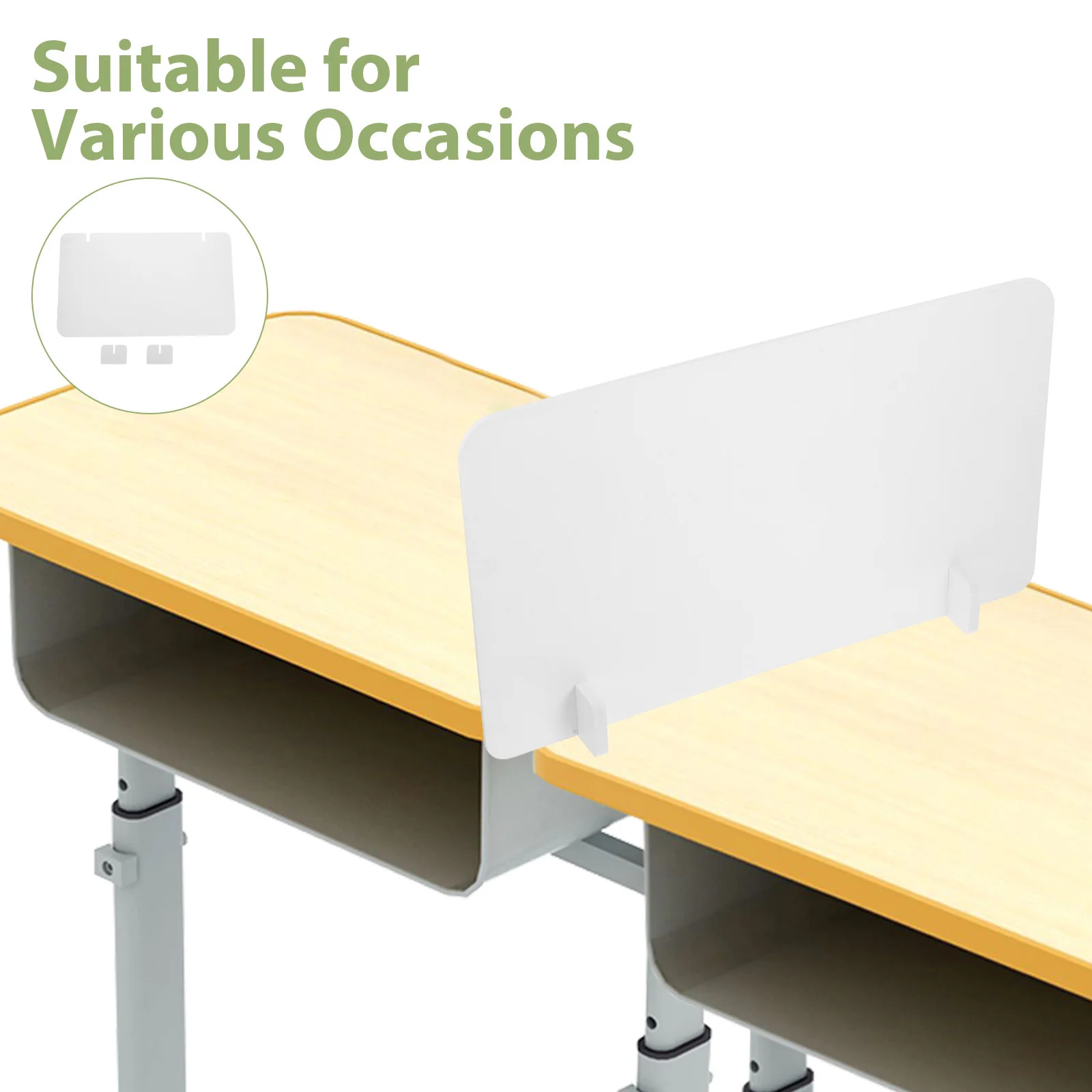 1 Set Desktop Divider Panel Multifunctional Privacy Shield For Student Exam Desks Office Tables Includes Base Test Dividers