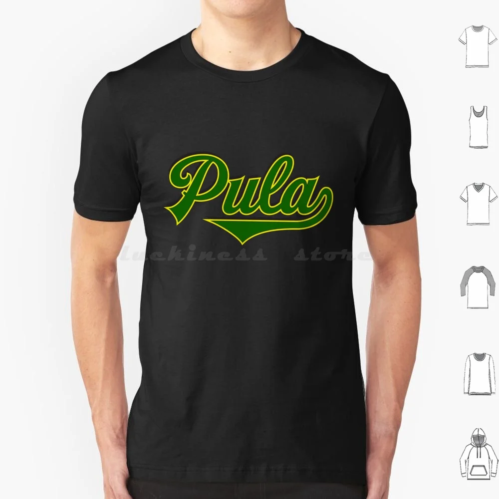 Istra Pula Croatia-Vintage Sports Typography T Shirt Men Women Kids 6Xl Pula City Istra Istria Croatia Pola Yellow Green Text