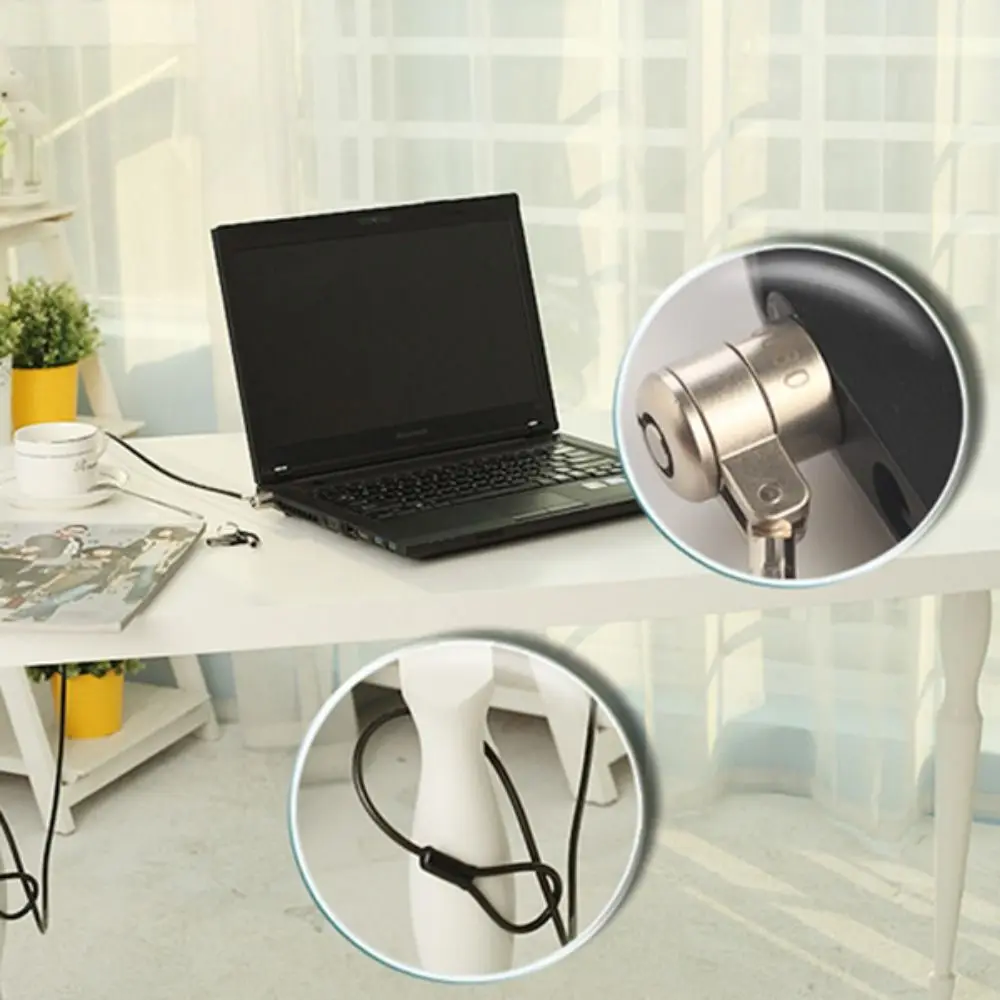 Heavy Duty Steel Lock Laptop Cable Lock Universal Fit T-slot Laptop Theft Lock Durable Anti-Theft Lock School