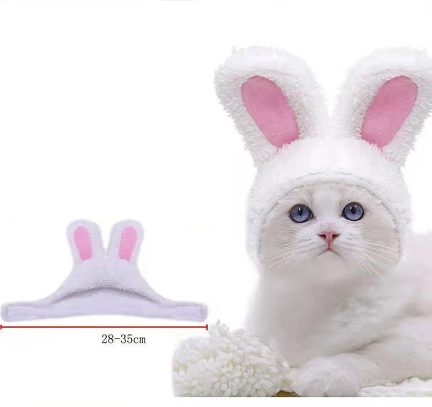 New Funny Pet Dog Cat Cap Costume Warm Rabbit Hat New Year Party Christmas Cosplay Accessories Photo Props Headwear