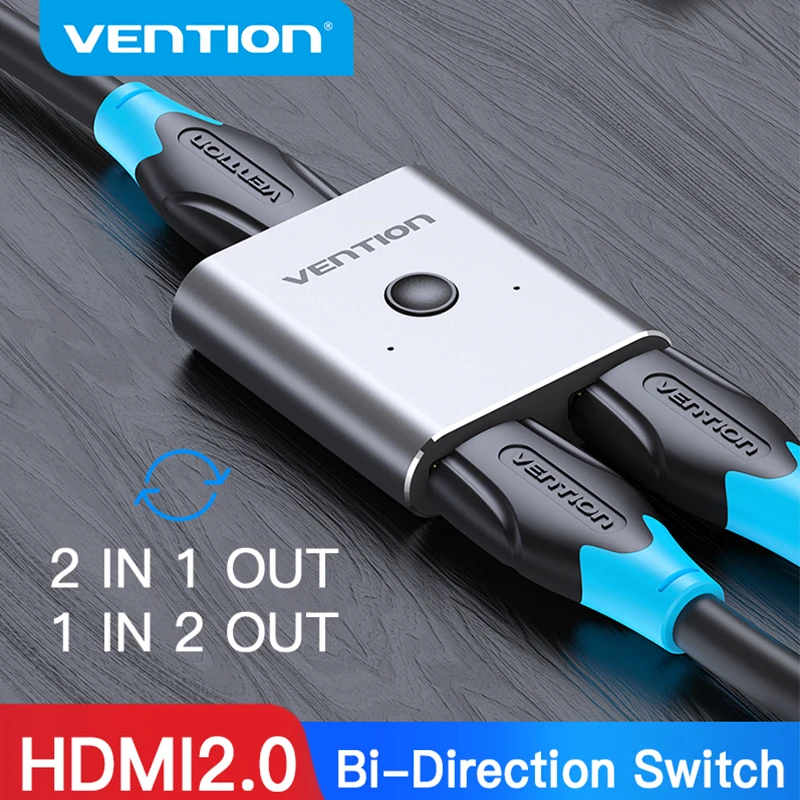 Vention hdmiスイッチャー4 18k双方向2.0 hdmiスイッチ1x 2/2 × 1アダプタ2で1アウトPS4用/5 xiaomiテレビボックスhdmiスプリッタ