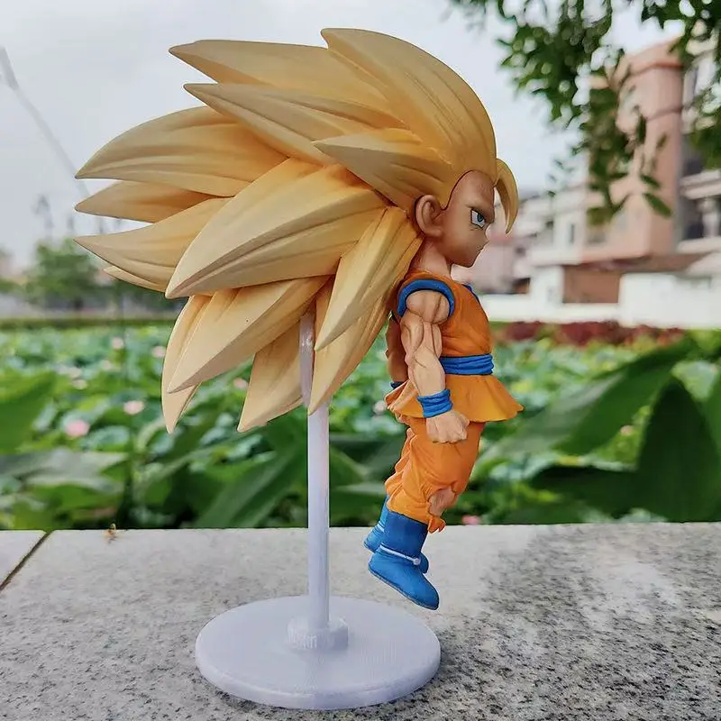 21cm/ 8.27inch Dragon Ball Anime Figure Q Version SSJ3 Vegeta Son Goku Super Saiyan 3 Action Figurine Collection Model Toy Gifts