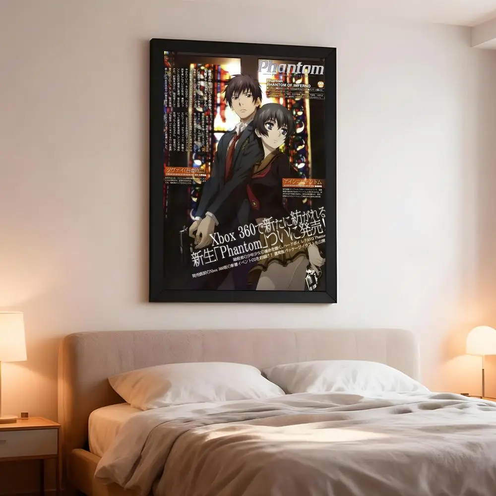 Action Anime Phantom Requiem for the Phantom Poster Artistic Peel-Off Wall Decor, Indoor Outdoor Home Ornament for Collectors