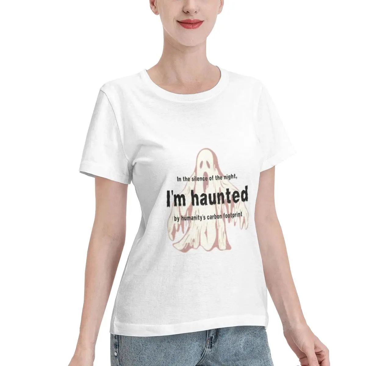 Affordable Haunted Green Living Sustainable Lifestyle Funny Design - Light Edition Women's T-shirt Vintage Retro Women T-Shirt