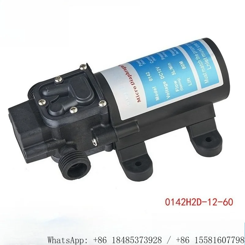 60W Intelligent High Pressure Diaphragm Pump 0142H2D-12-60 DC Self-priming Booster Pump for Vehicle Cleaning Water Circulation
