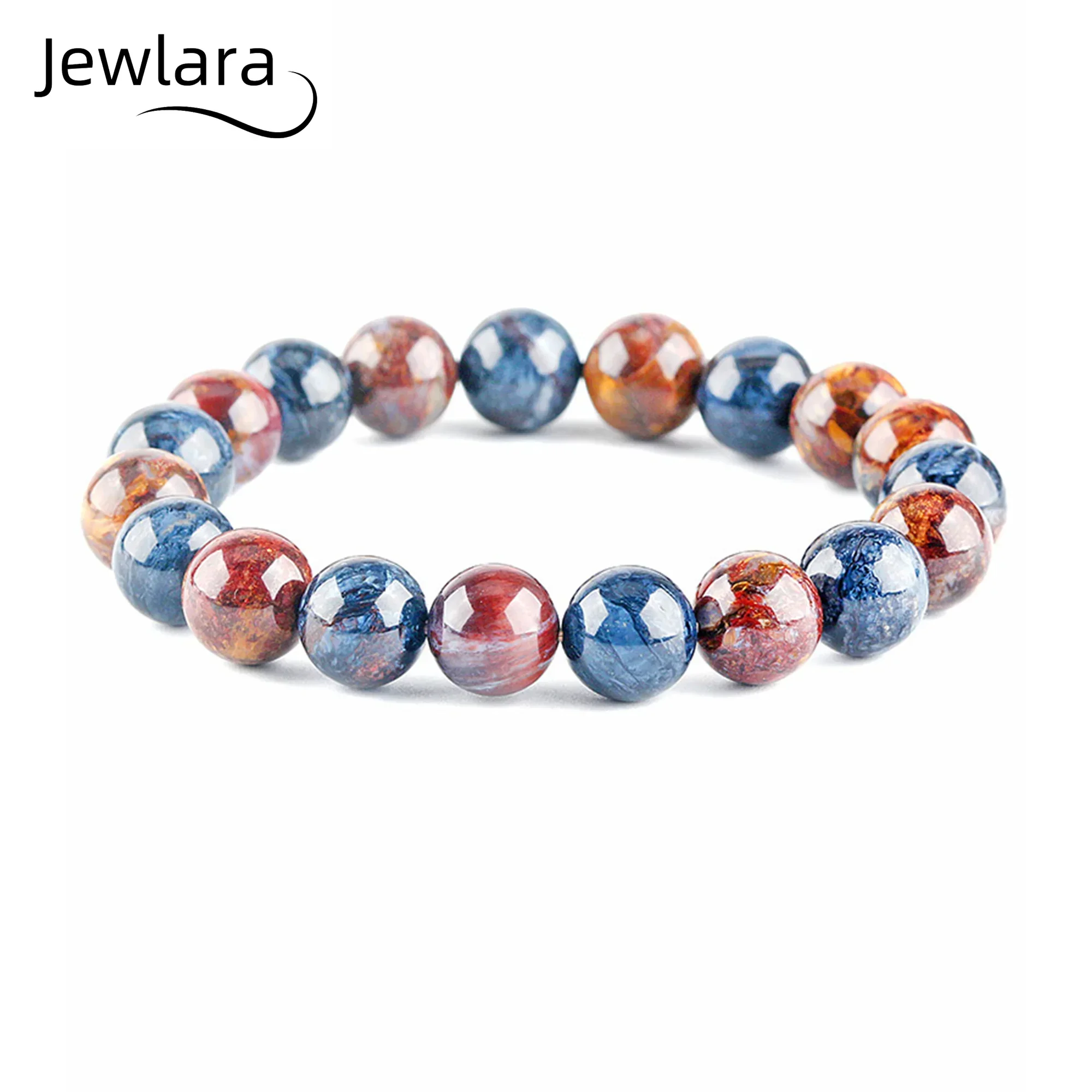 JEWLARA Jewelry Natural Colorful Peter stone Bracelets Map Oil Painting Bead String Bracelet Colored Gemstones