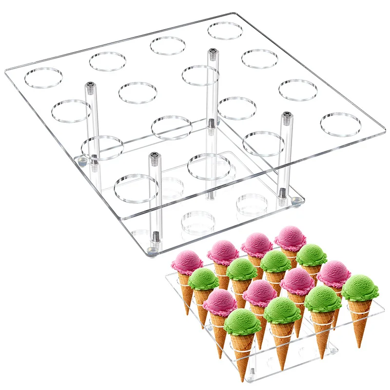 Acrylic Clear Food Cone Stand Kitchen Equipment For Wedding Christmas Party Decoration Ice Cream Cone Holder