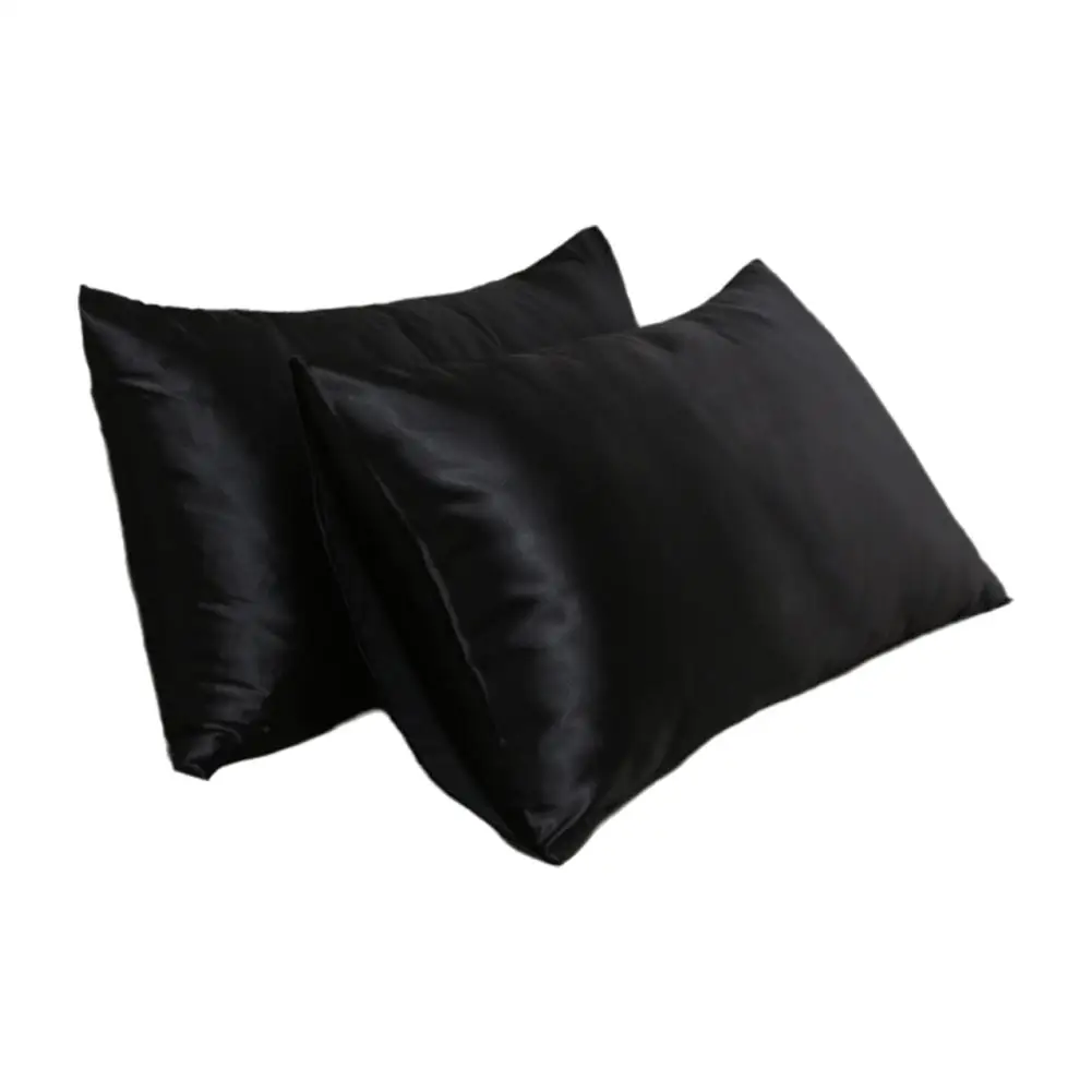 Solid Silk Pillow Slip Imitated Plain White 100% Bed Satin Pillow Soft King Comfortable Queen Twin Home N7r0