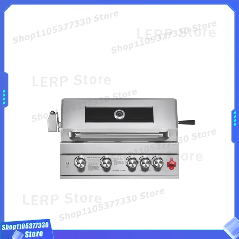 Premium Luxurious Commercial Outdoor Kitchen BBQ Grill Set Built-In Modern Design 5-Burner Stainless Steel Electronic